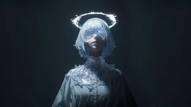 Anime girl with white hair 8k wallpaper uhdpaper.com 693@2@b