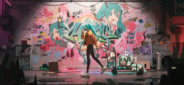 Hatsune miku walking
