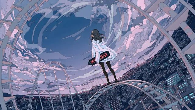 Spiraling cityscape