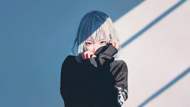 Anime girl white hair