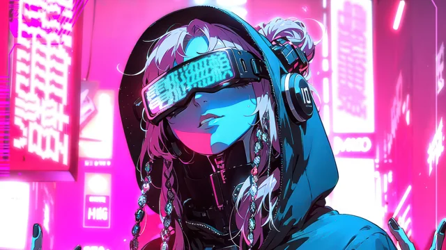 Anime girl cyberpunk 4k wallpaper uhdpaper.com 86@5@g